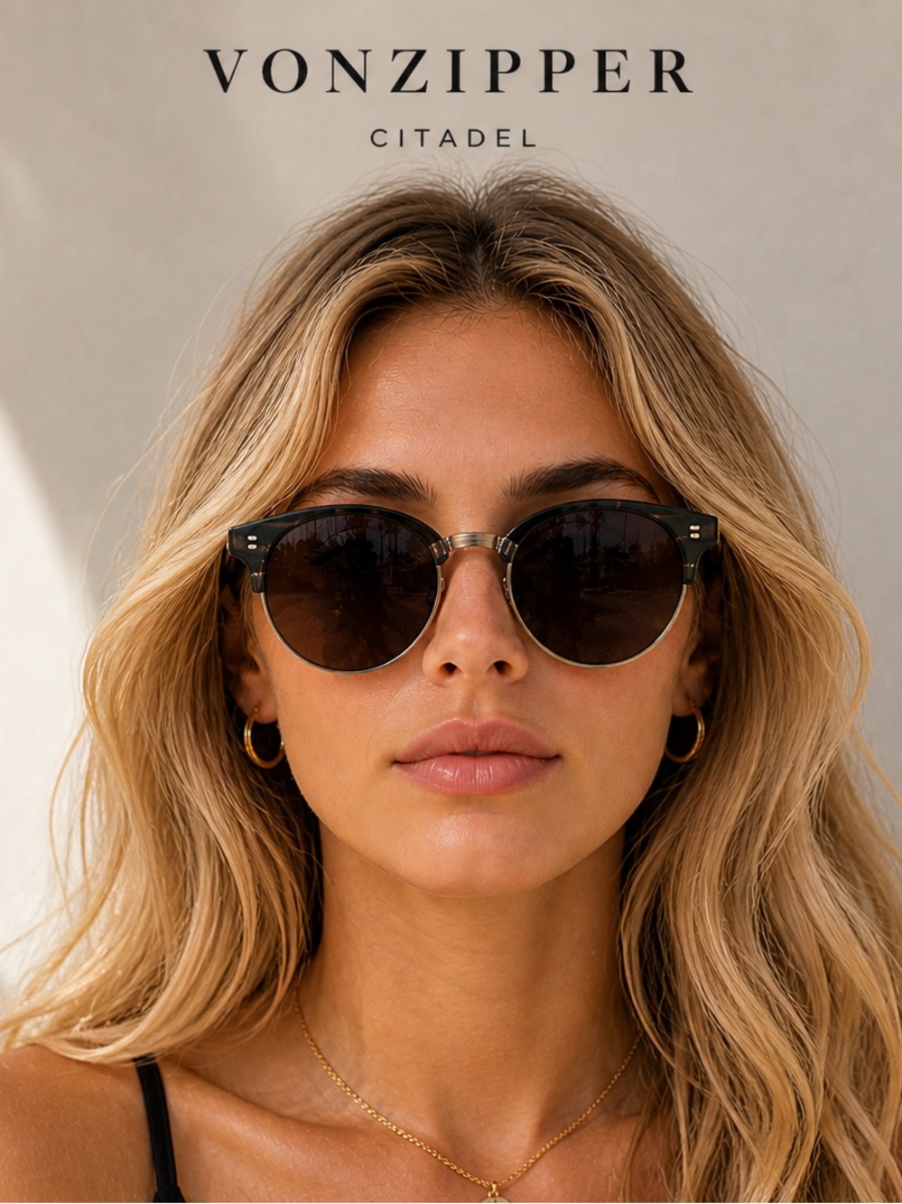 Von Zipper Black Round Sunglasses with Silver Bridge